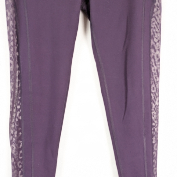 VS Sport Leopard Inset Leggings XS Purple Workout Lounge Legging - Picture 4 of 13
